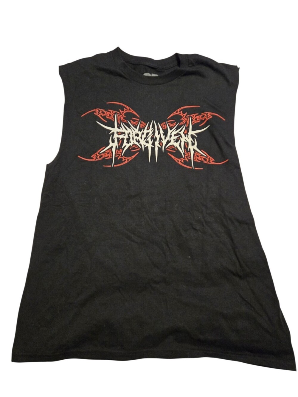 Forgiven Death Metal Muscle Tee Tank Top Black Distressed Grunge Streetwear M